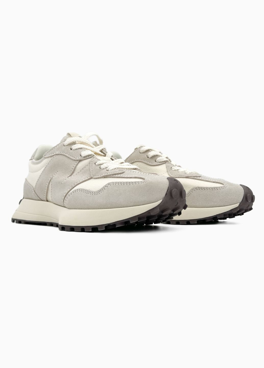 Бежевые демисезонные кроссовки мужские и женские new balance 327 beige | нью беланс 327 бежевые No Brand