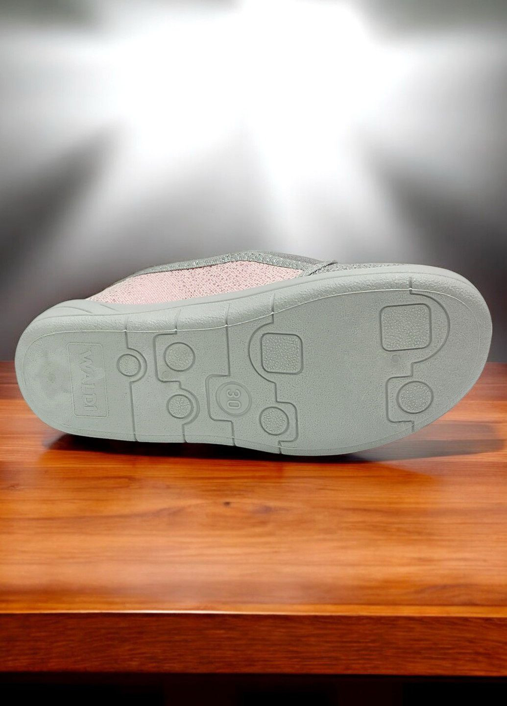 Серебряные текстильные слипоны ортопедические тапочки для девочки Waldi