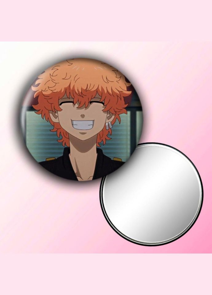 Зеркальце косметическое карманное Аниме Токийские мстители #0005 с рисунком круглый 56 мм No Brand (309159806)