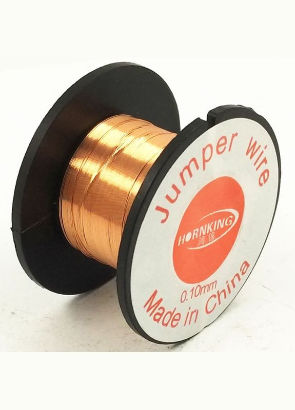 Проволока медная в катушке Hornking для монтажа перемычек / длина 10 м / D=0.10 mm No Brand (322566925)