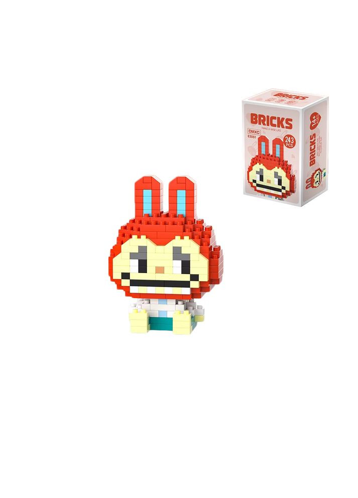 Піксельний конструктор Bricks 3D Labubu 243 дет червоний (E3051) MFC (364115656)