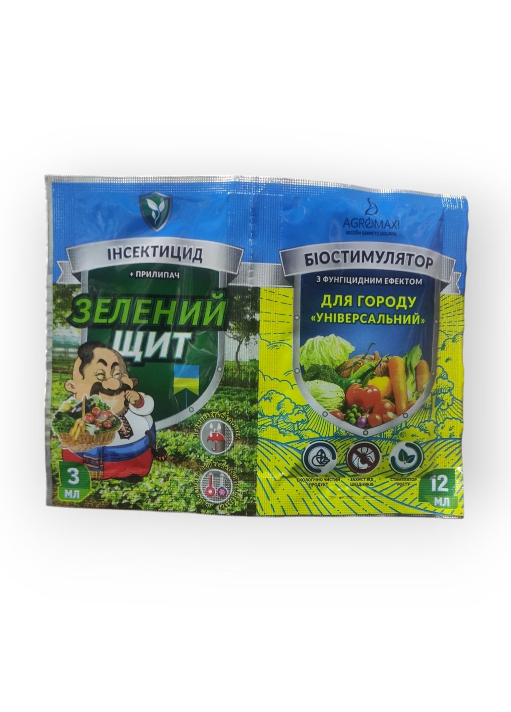 Зеленый щит инсектицид прилипач + Биостимулятор фунгицид для огорода Универсальный (3мл+12мл) Agromaxi (349822432)