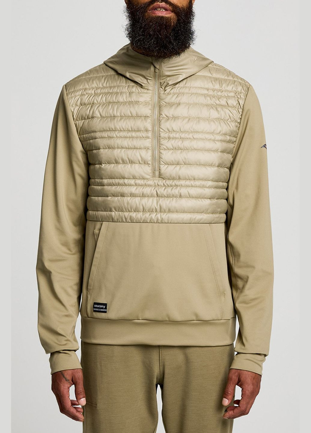 Бежевая спортивная куртка-анорак Solstice Oysterpuff Hoody Saucony (264212029)