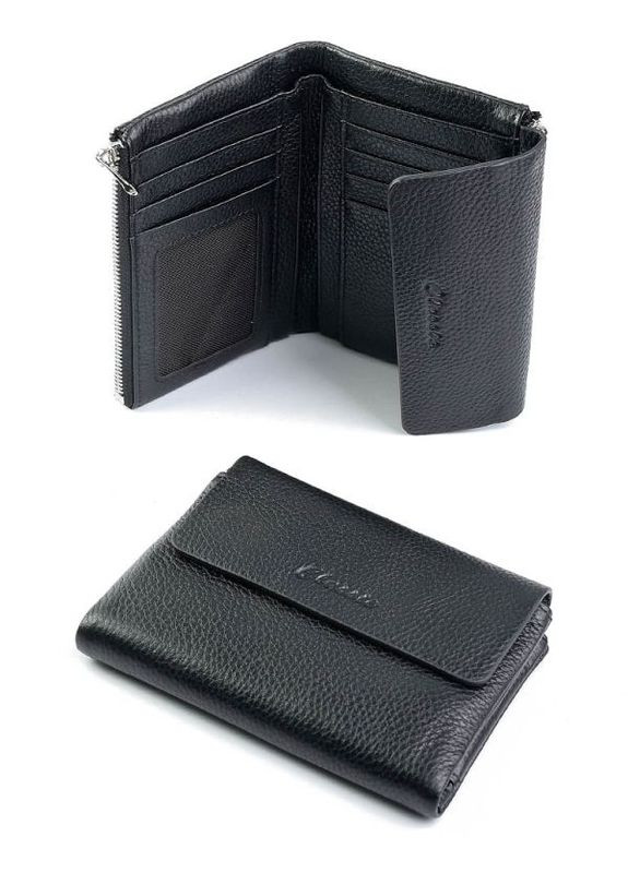 Кожаный женский кошелек черный No Brand (292920357)