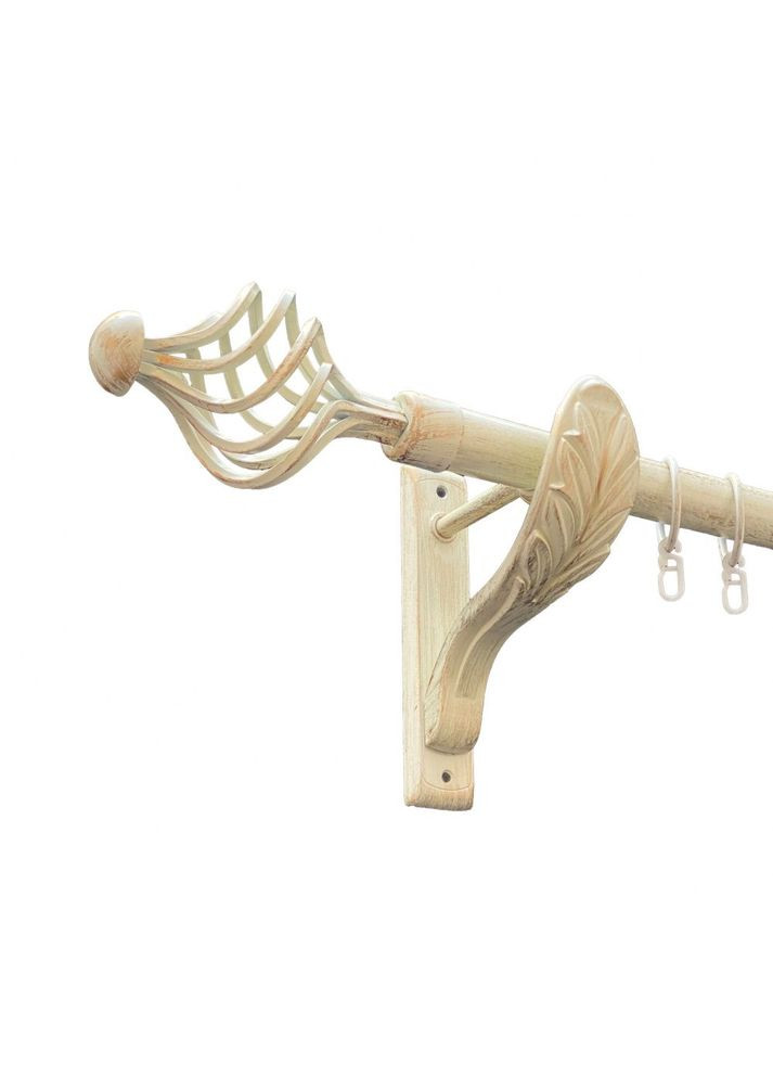 Карниз Арезо металлический однорядный ретро гладкая труба Белое золото 25 мм 240 см (00-00010524) ORVIT (300282684)