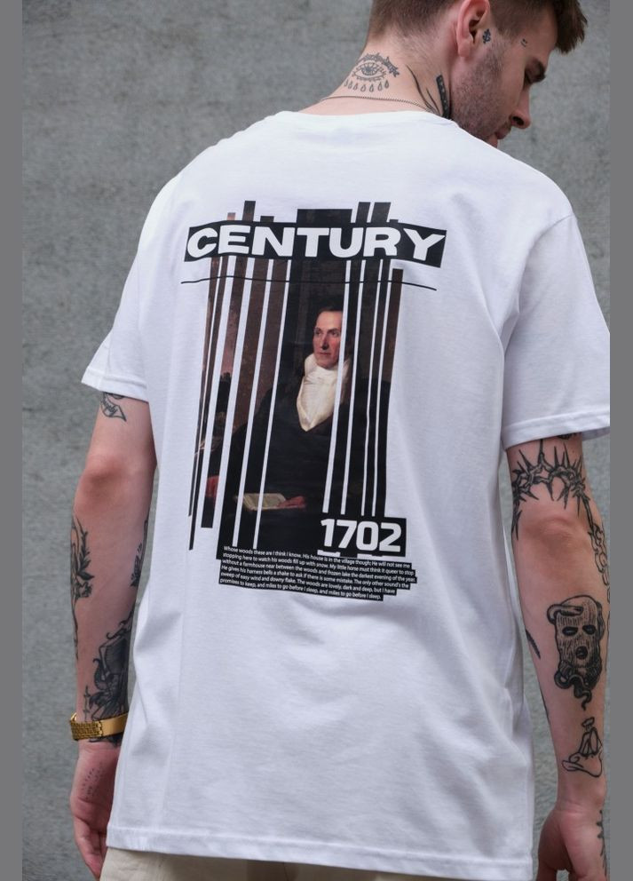 Оверсайз футболка з принтом century white Without (325989255)