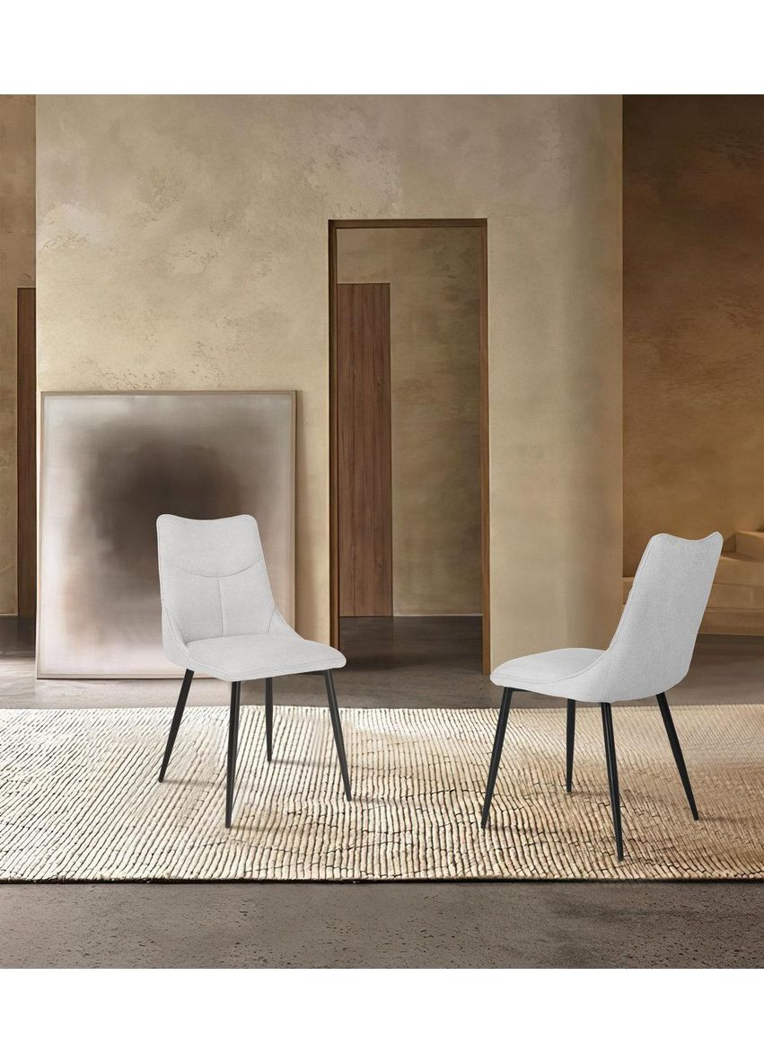 Стілець JUSTIN чорний каркас/світло-сірий тк. Intarsio (365461527)