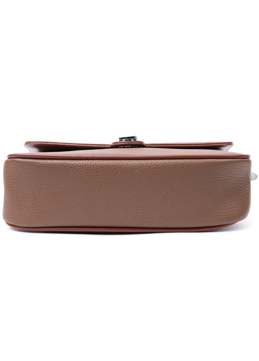 Женская сумка с фактурным клапаном из натуральной кожи 22621 Коричневая Vintage (329149960)