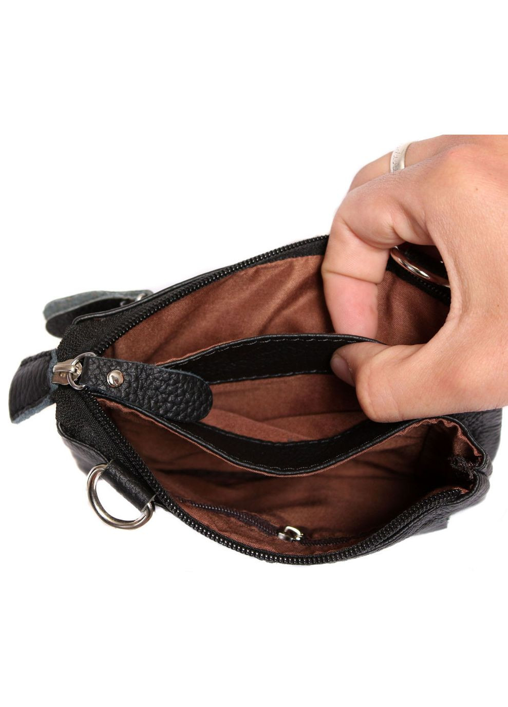 Мужская кожаная сумка 300151 черная No Brand (370848330)