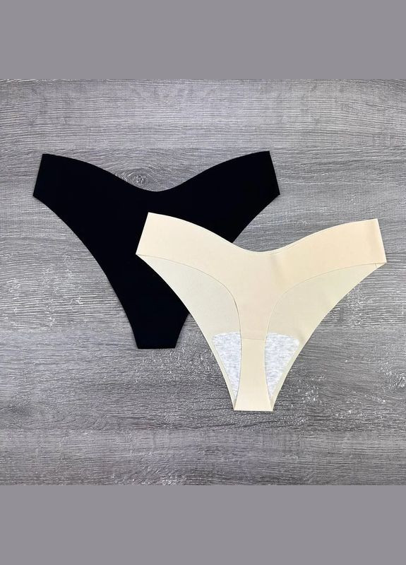 Гладкі безшовні стрінги жіночі з V-вирізом, лазерна обробка країв набір 4 шт No Brand Стрінги (338221302)