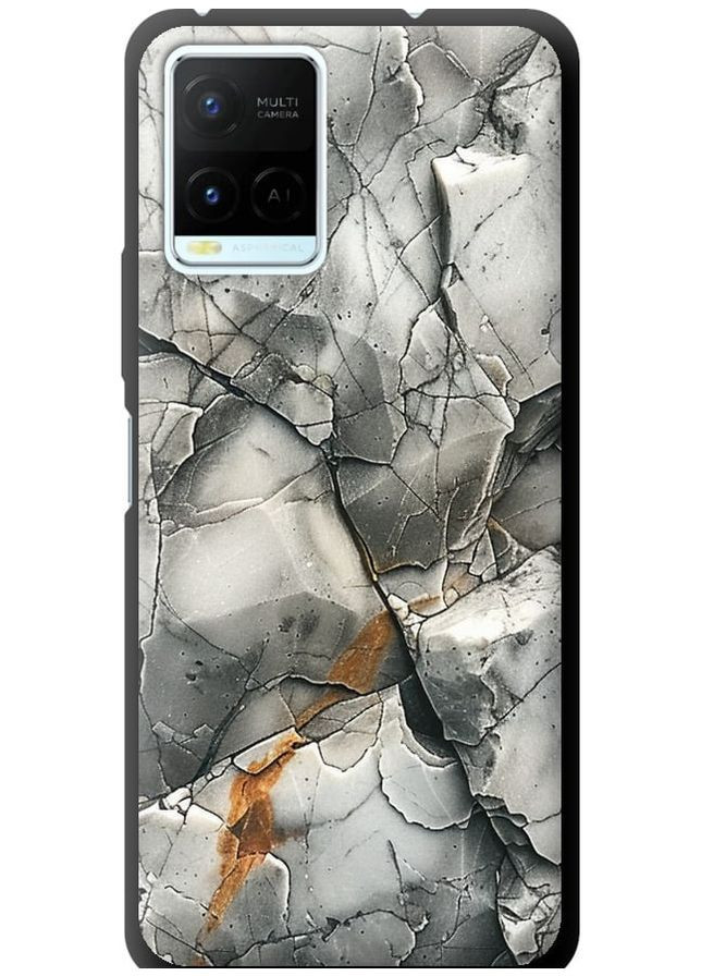 TPU черный чехол 'Серый мрамор' для Endorphone Vivo Y21 (285104978)