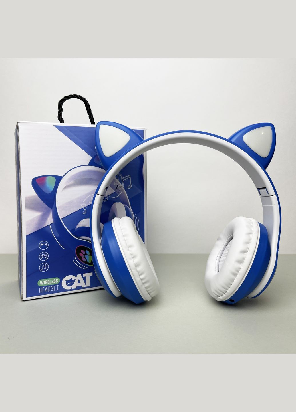 Беспроводные наушники Cat Ear RGB STN-28 синие No Brand (328387539)