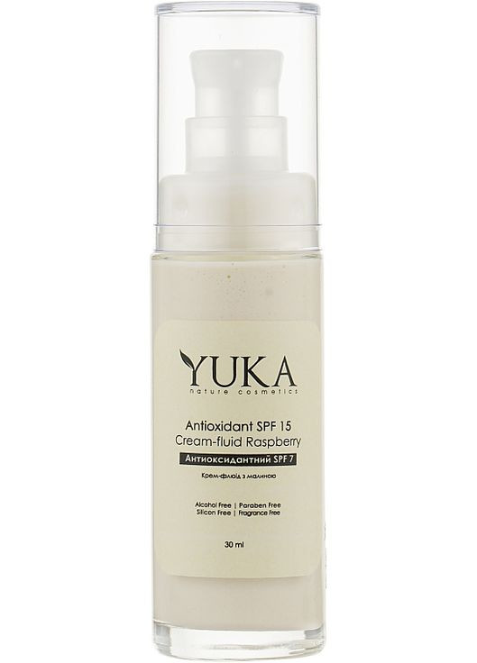 Денний антиоксидантний крем-флюїд для обличчя SPF 15 з малиною Antioxidant SPF 15 Cream-Fluid 30ml (914073-12685) Yuka (368656668)