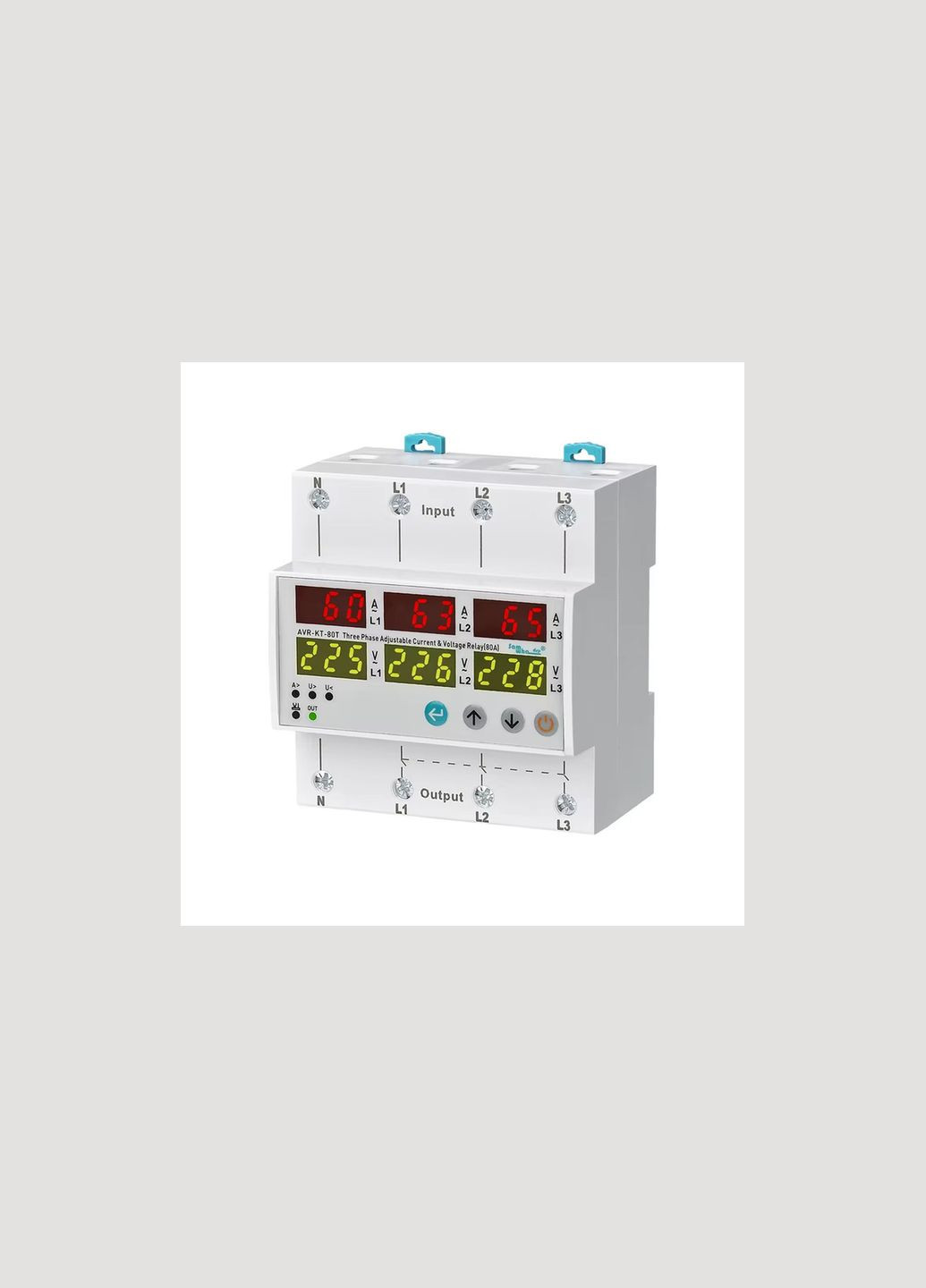 Трифазне реле захисту 80А від перевантаження по струму та напрузі 380В [AVR-KT-80T] SAMWHA (338192359)