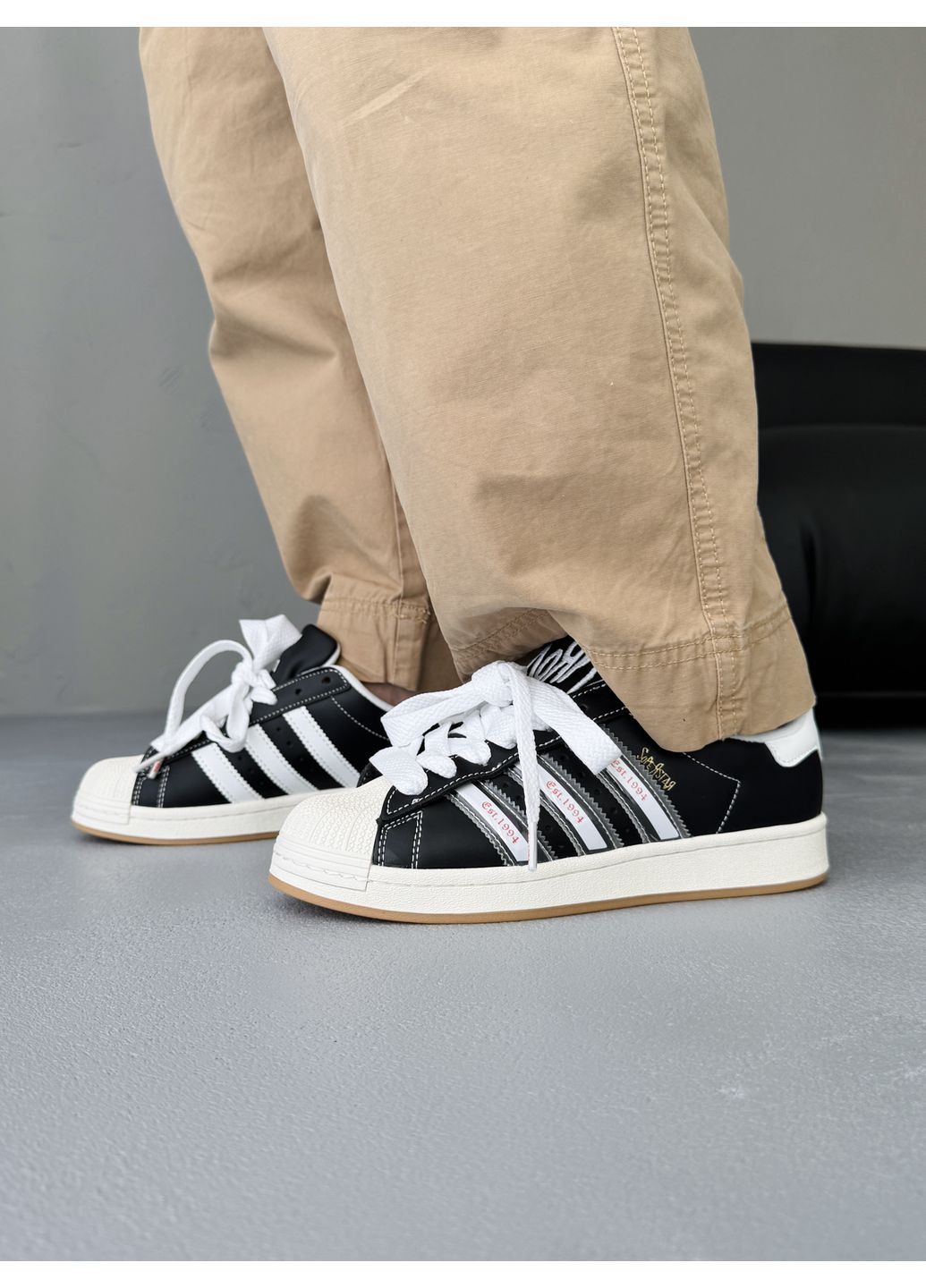 КРОСІВКИ ЖІНОЧІ ADIDAS SUPERSTAR X KORN BLACK / WHITE АДІДАС СУПЕРСТАР No Brand чорні демісезони (367172152)