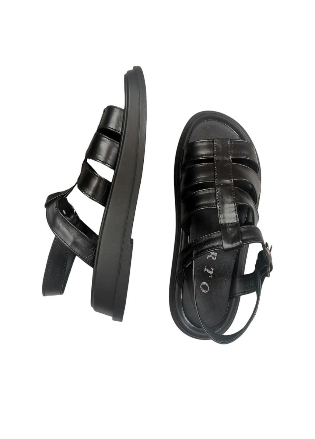 Чорні шкіряні босоніжки Arto (299664935)