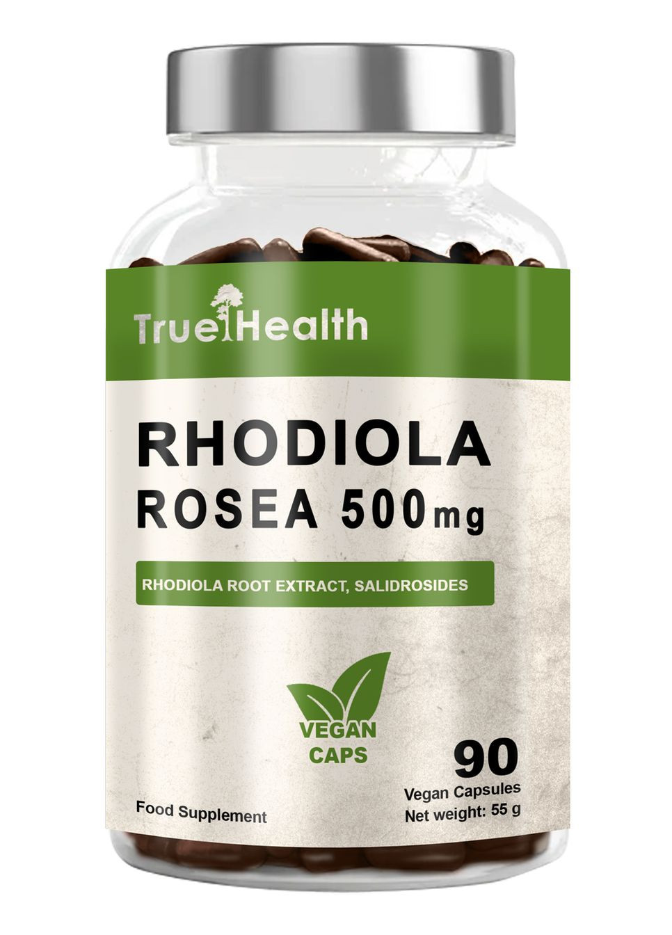 Екстракт Родіоли рожевої Rhodiola Rosea 500mg 90 vegan caps True Health (317173076)