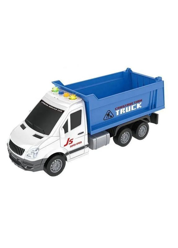 Машинка 1:16 со световыми эффектами самосвал инерционная синий (JS131A-JS132) MFC (365544302)