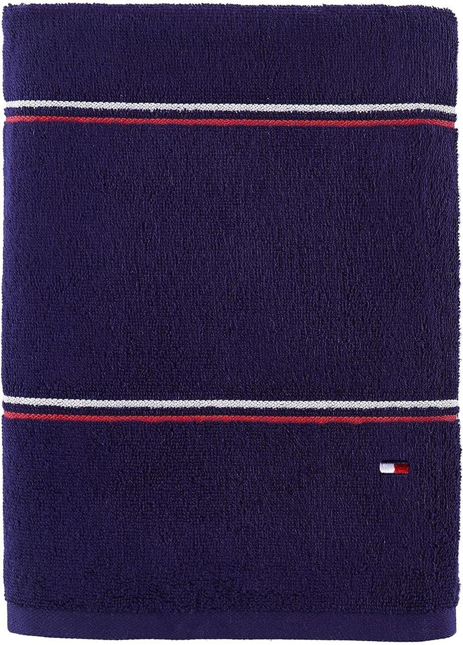 Tommy Hilfiger полотенце банное modern american solid cotton bath towel синий в полоску синий производство -