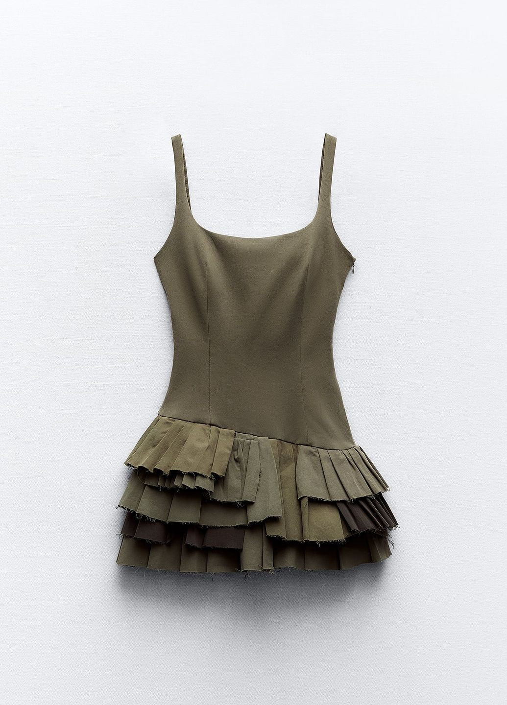 Оливковое (хаки) повседневный платье Zara однотонное