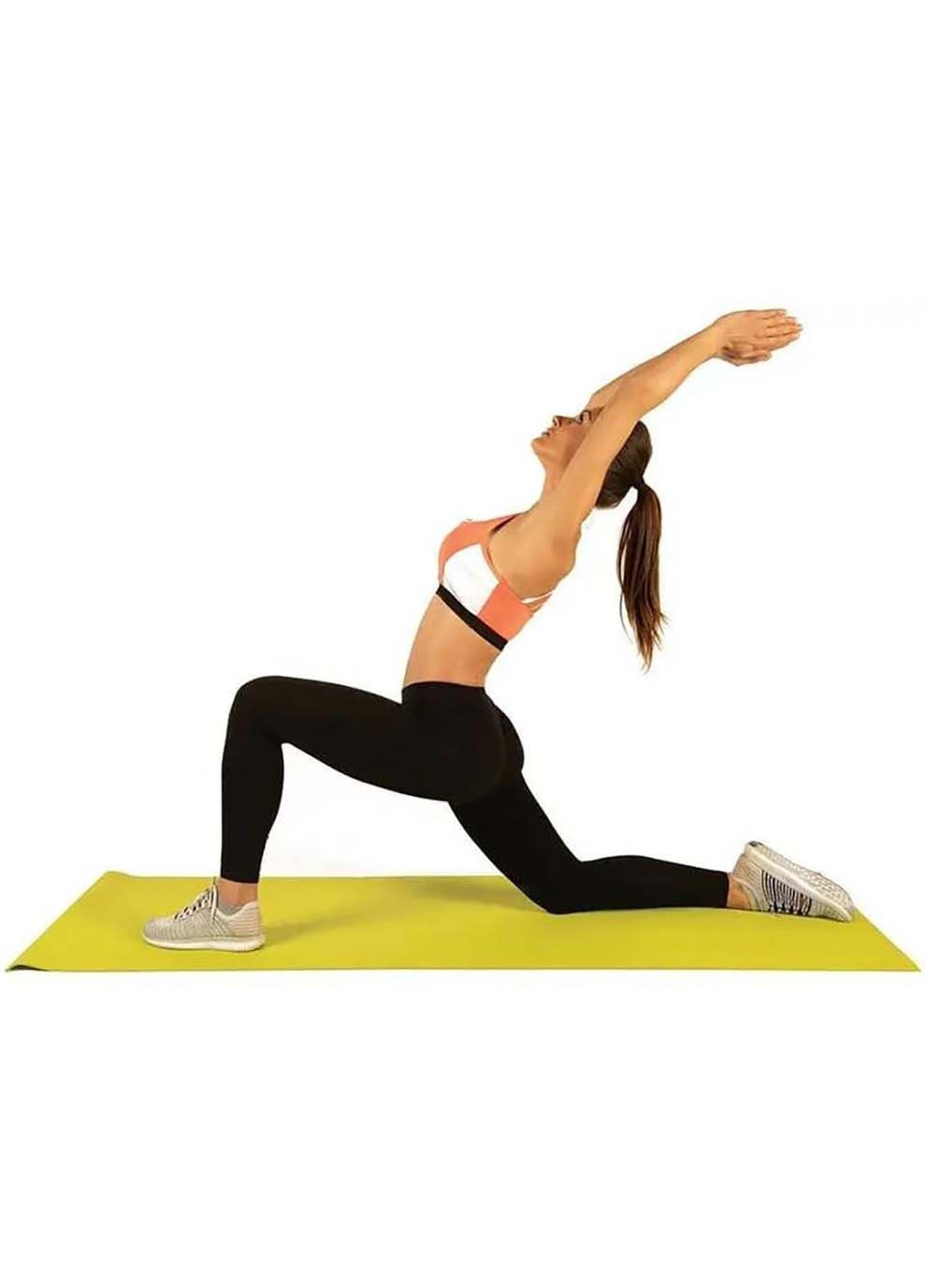 Коврик спортивный Yoga PVC для йоги и фитнеса Желтый Черный 173 х 60 х 0,6 см Toorx (367191731)