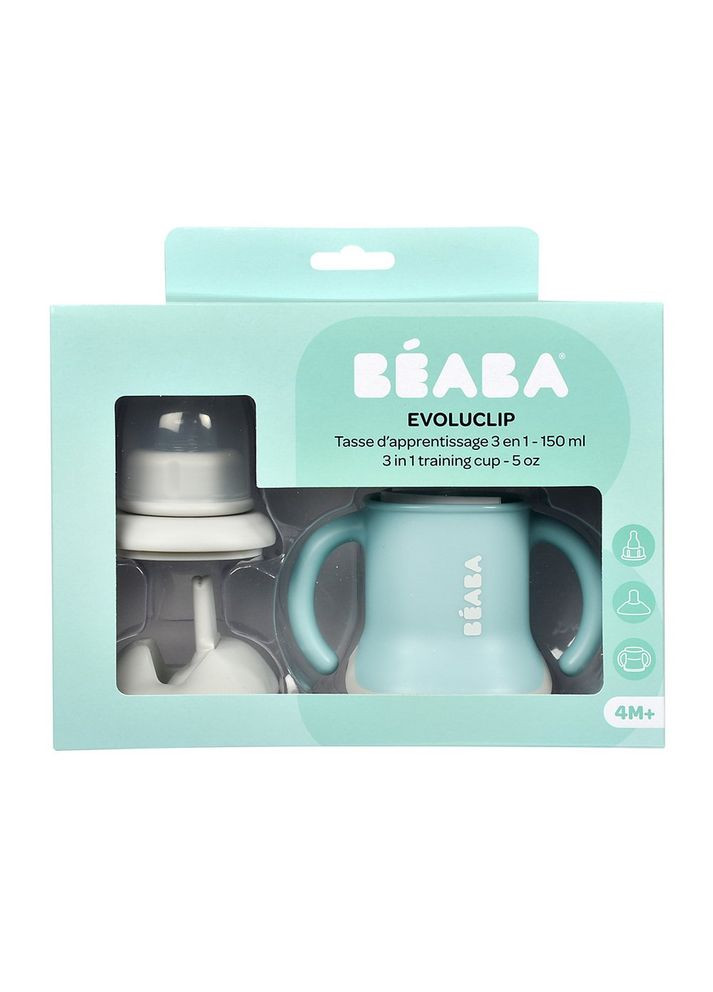 Поильник 3 в 1 Evoluclip Training Cup, 150 мл, голубой () Beaba 913473 (328401035)