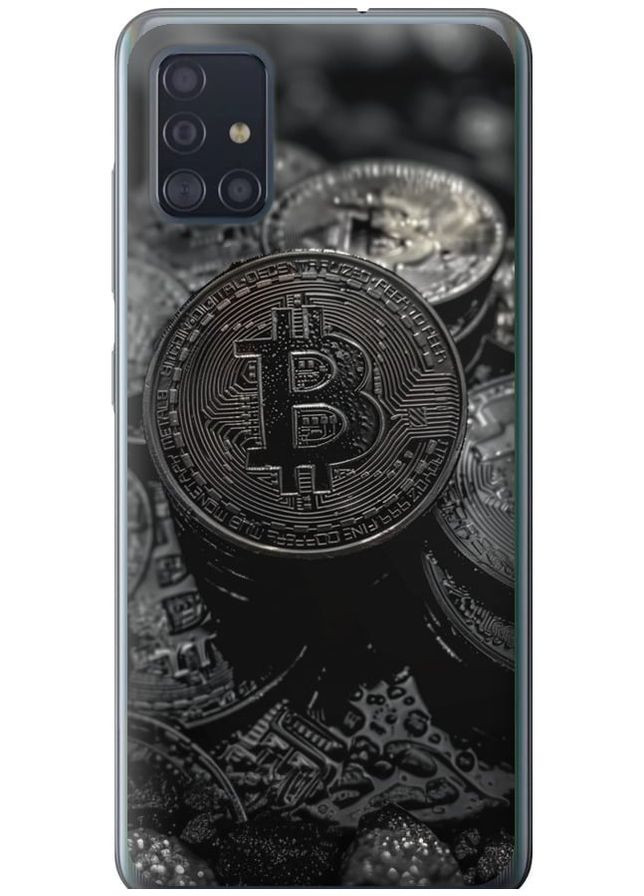 2D пластиковый чехол 'Black Bitcoin' для Endorphone Samsung Galaxy A51 2020 A515F (289531413)