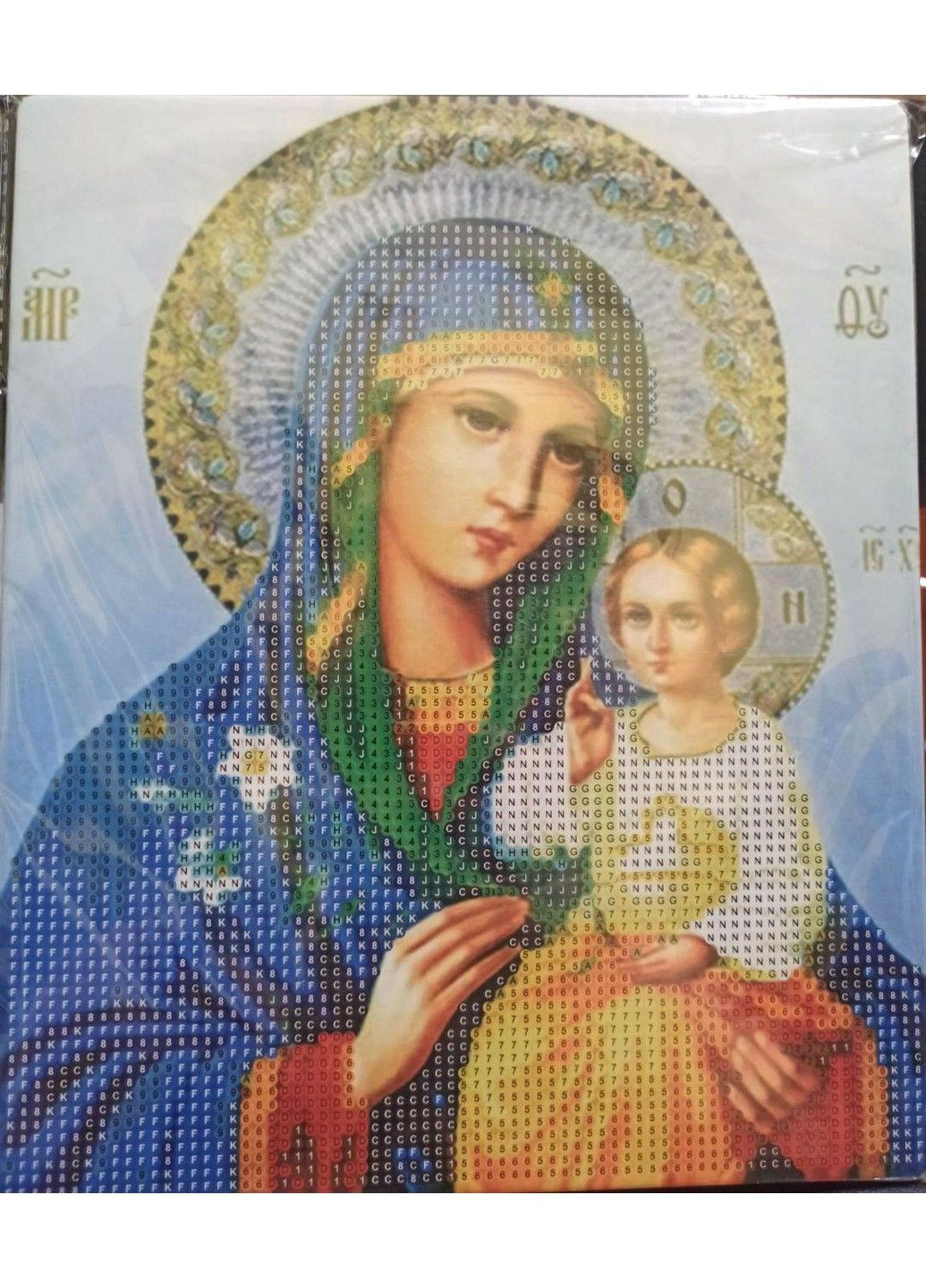 Алмазная мозаика вышивка на картоне Икона Божией Матери Неувядаемый Цвет частичная 5d 21х25 см 189355 No Brand (332207733)