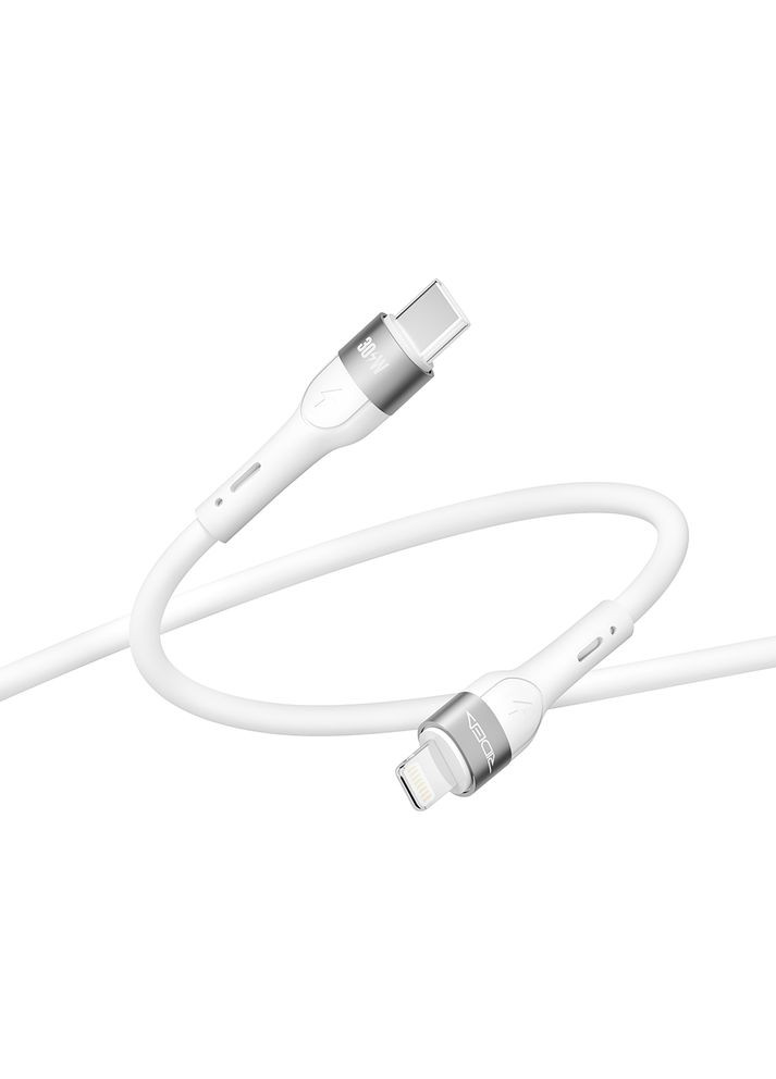 Кабель USB RC-XS51 X-Silicone Type-C to Lightning 30W 1.2m Бiлий Ridea (337994160)