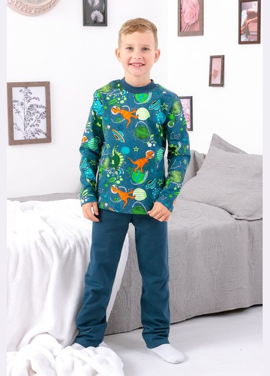Синяя всесезон пижама для мальчика (теплая) (p-7620) Носи своє
