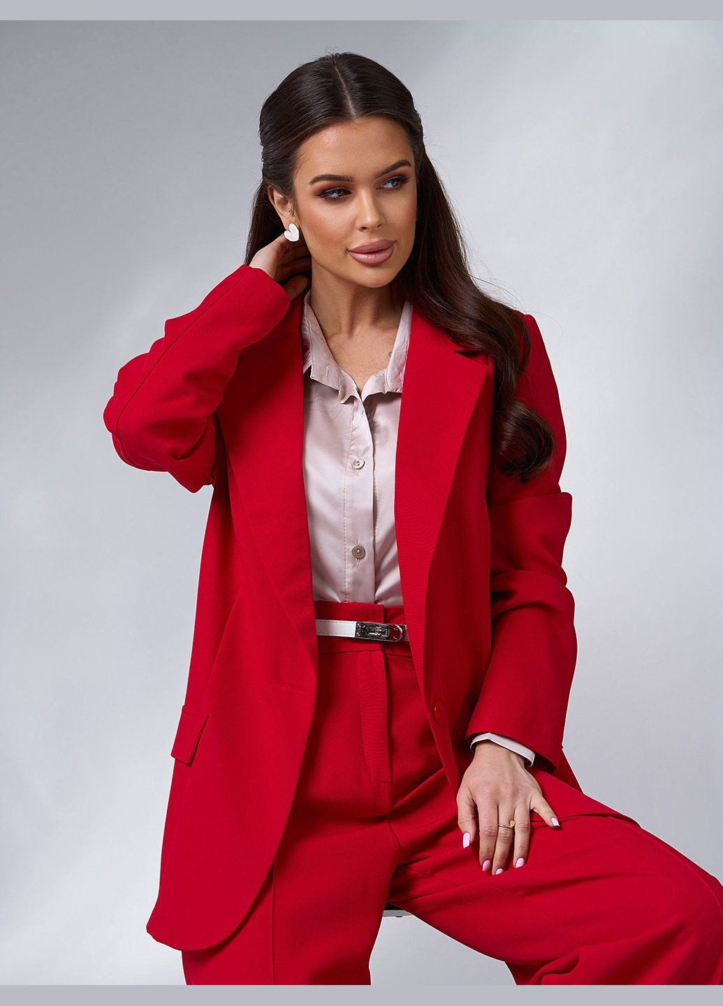 Класичний костюм з подовженим піджаком No Brand (328646909)