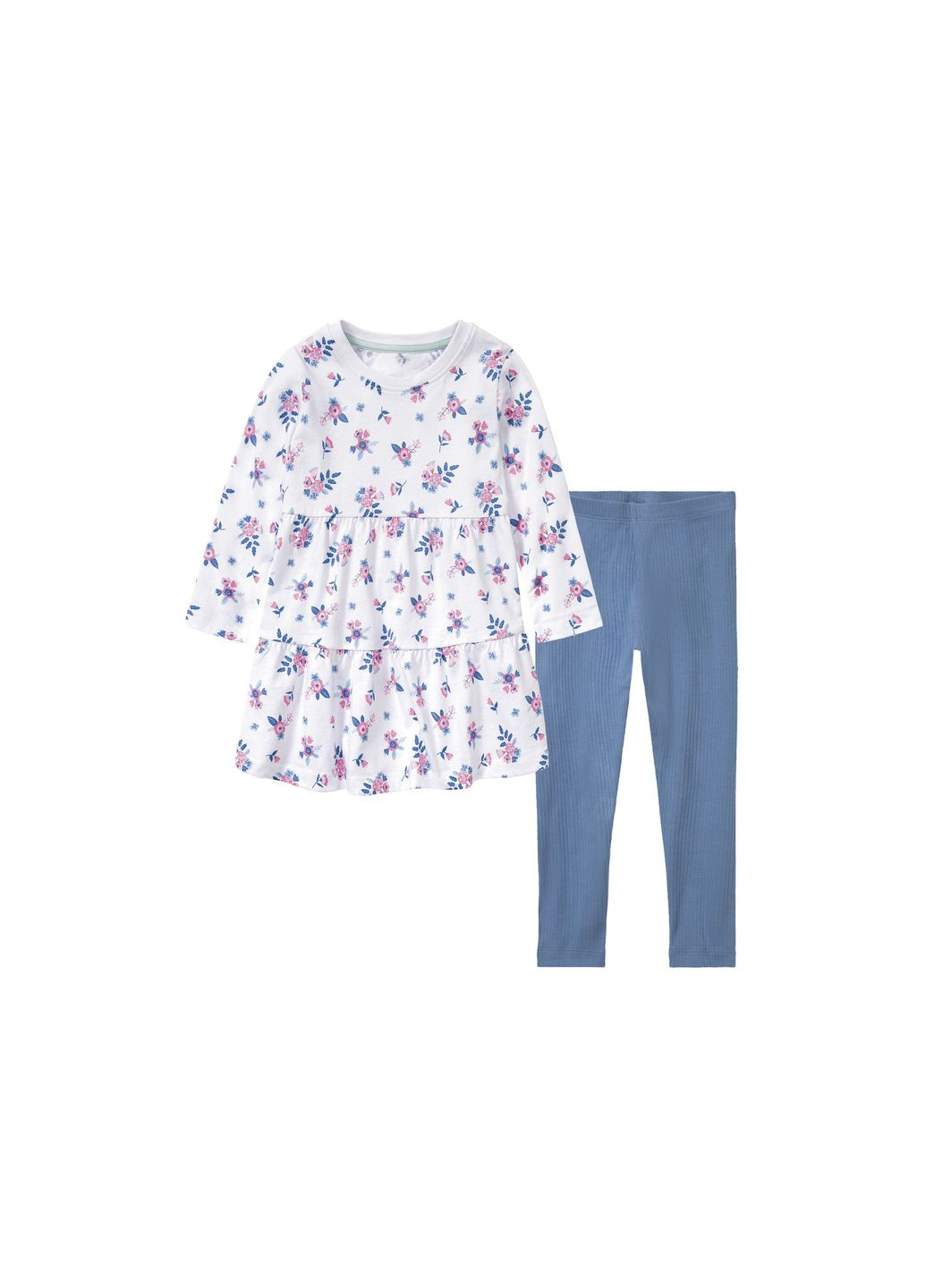 Комбінований демісезонний костюм (плаття і лосини) для дівчинки lycra® 498028 різнобарвний Lupilu