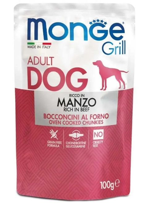 Вологий корм для собак Dog Wet GRILL яловичина 100 г Monge (369929374)