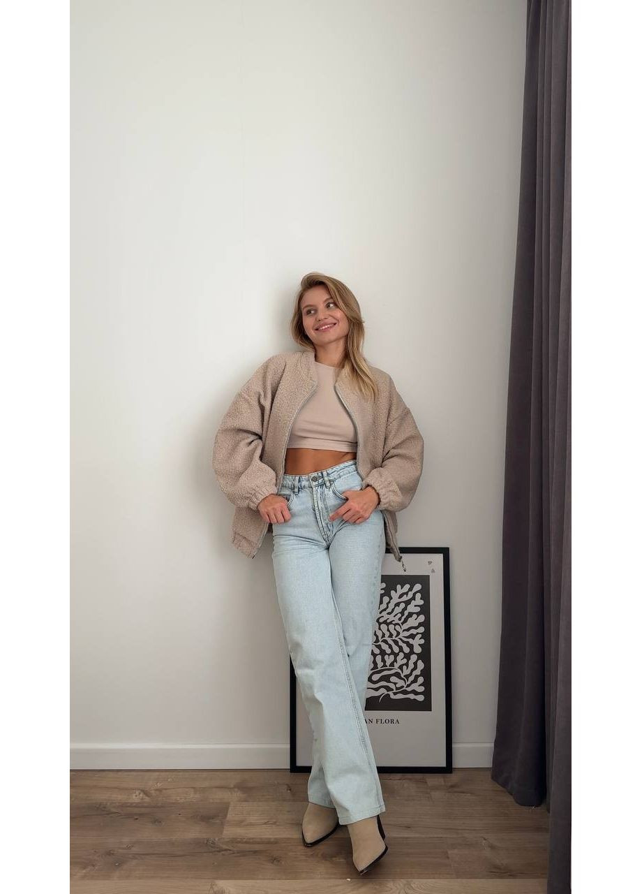 Бомбер букле оверсайз Україна бейсбольний на блискавці (364831921)