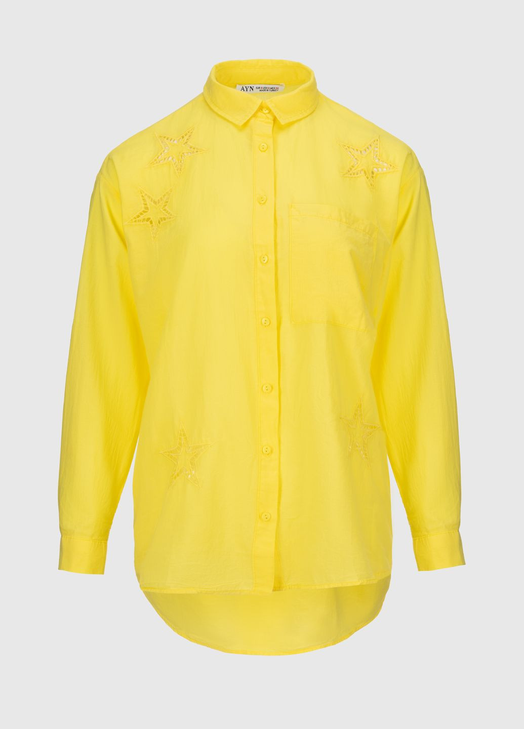 Желтая повседневный рубашка однотонная Ayn