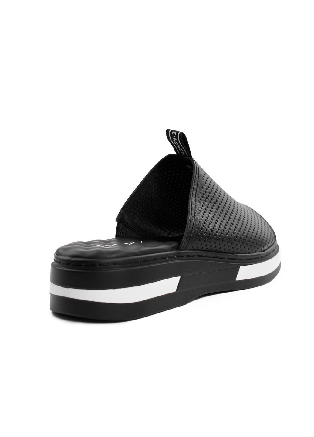 Черные кожаные шлепанцы 4670 ALLSY