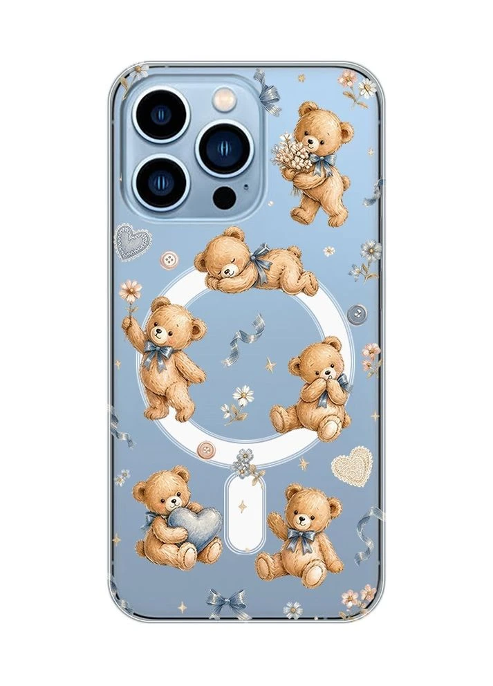 Магнитный чехол на iPhone 13 Pro Max с поддержкой MagSafe Плюшевые медвежата (принт 430) Creative (403244784)