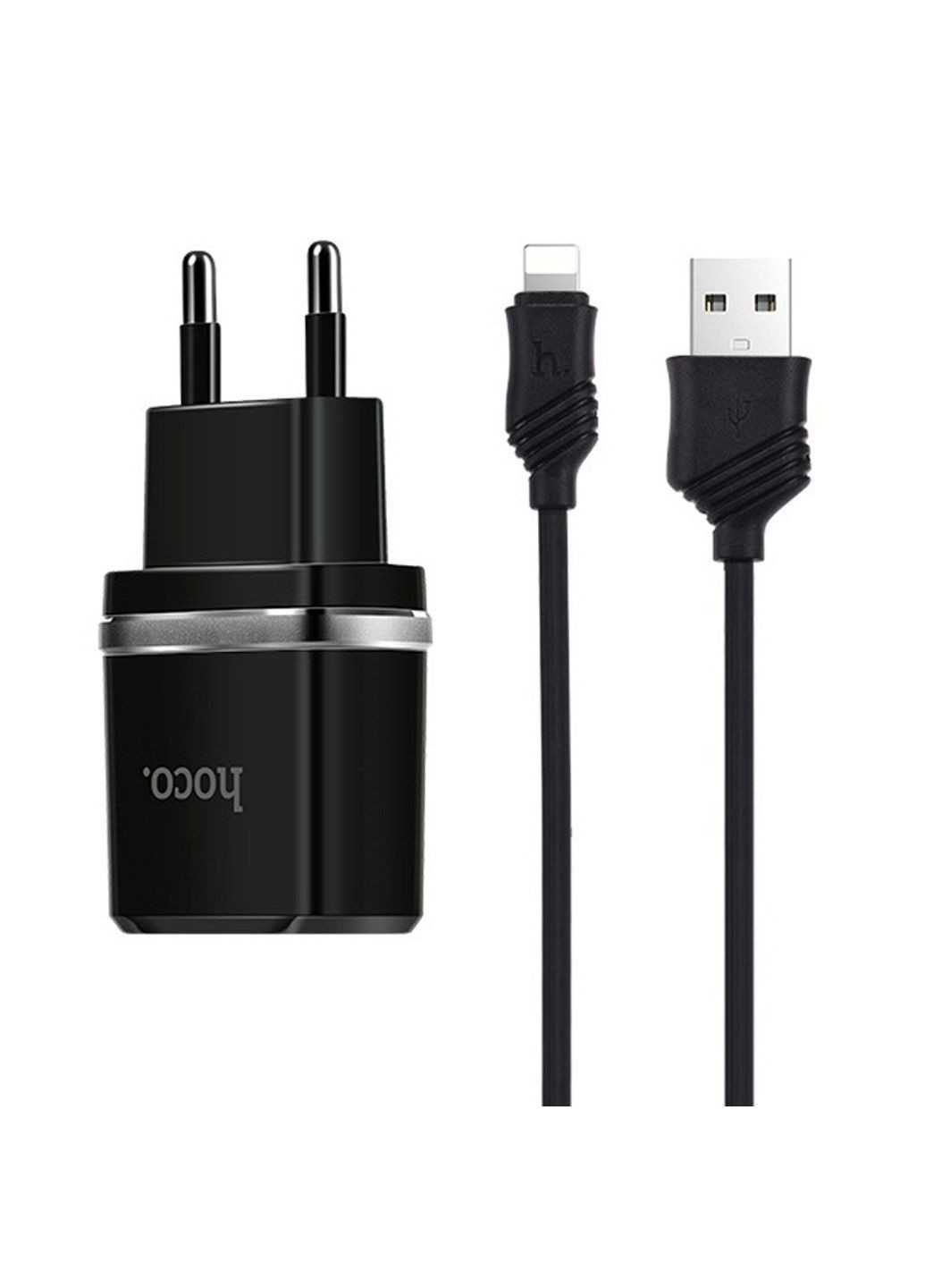 МЗП C12 Charger + Cable Lightning 2.4A 2USB Hoco (294723564)