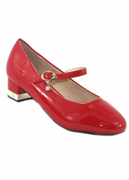 Seven Красные лаковые туфли на устойчивом маленьком каблуке ремешок красный з искусственная кожа, — всесезон (315355066)