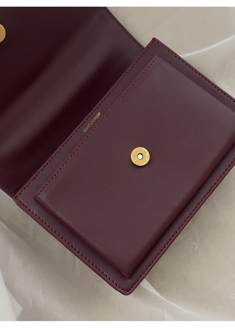 Сумка жіноча клатч Sunset Medium Shoulder Bag YSL бордовий No Brand (369935747)