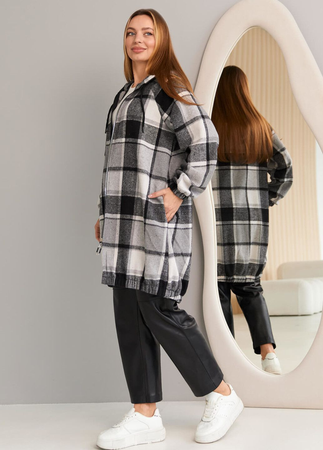 Бомбер-рубашка женский с капюшоном "Ноя" MioRichi на молнии (324393311)