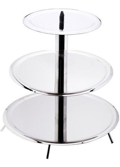 Фуршетна стійка 3-х ярусна 39см з нержавіючої сталі Empire (372171616)