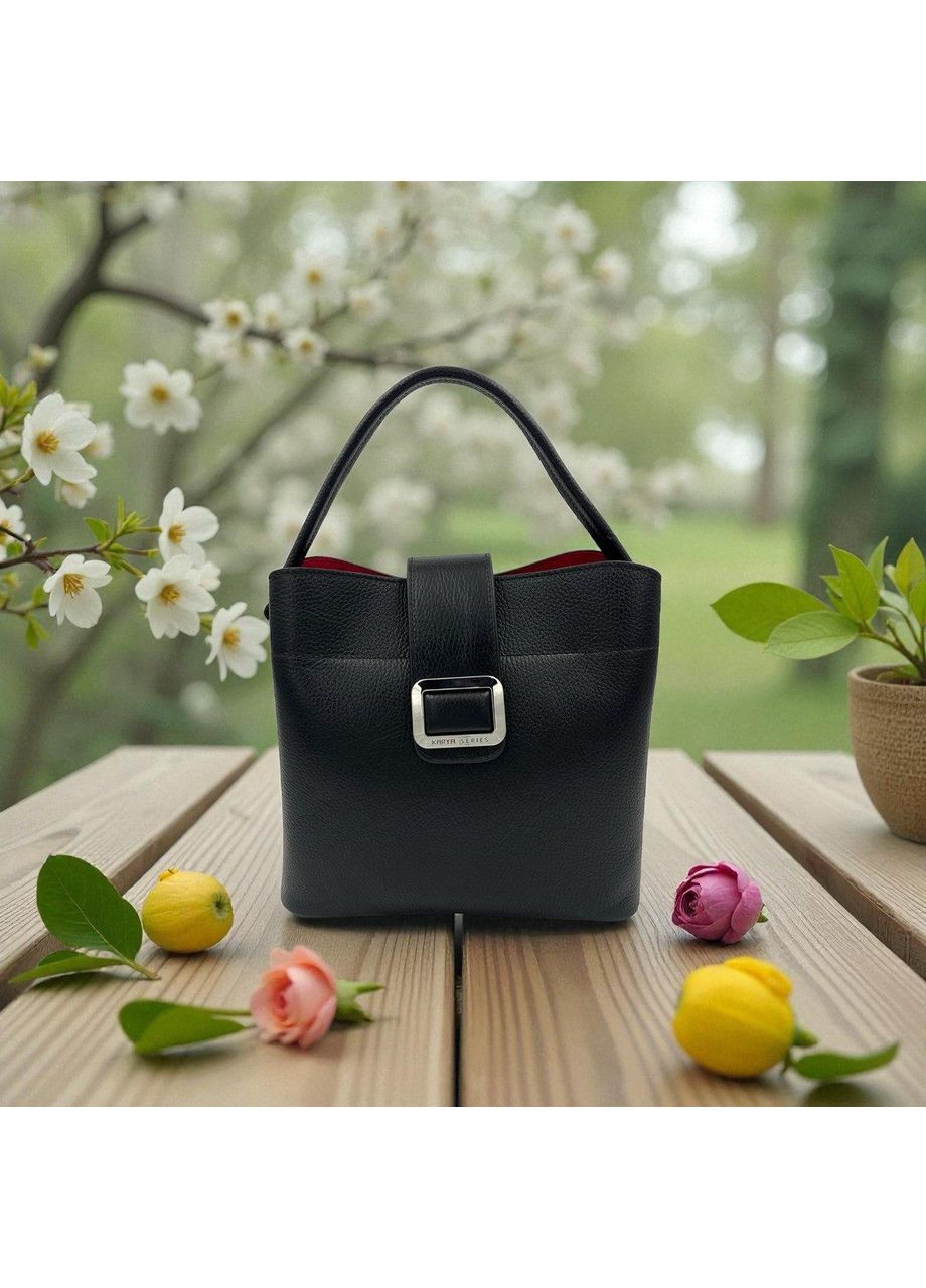 Сумка жіноча шкіряна чорна 2505-45 Karya (369163276)