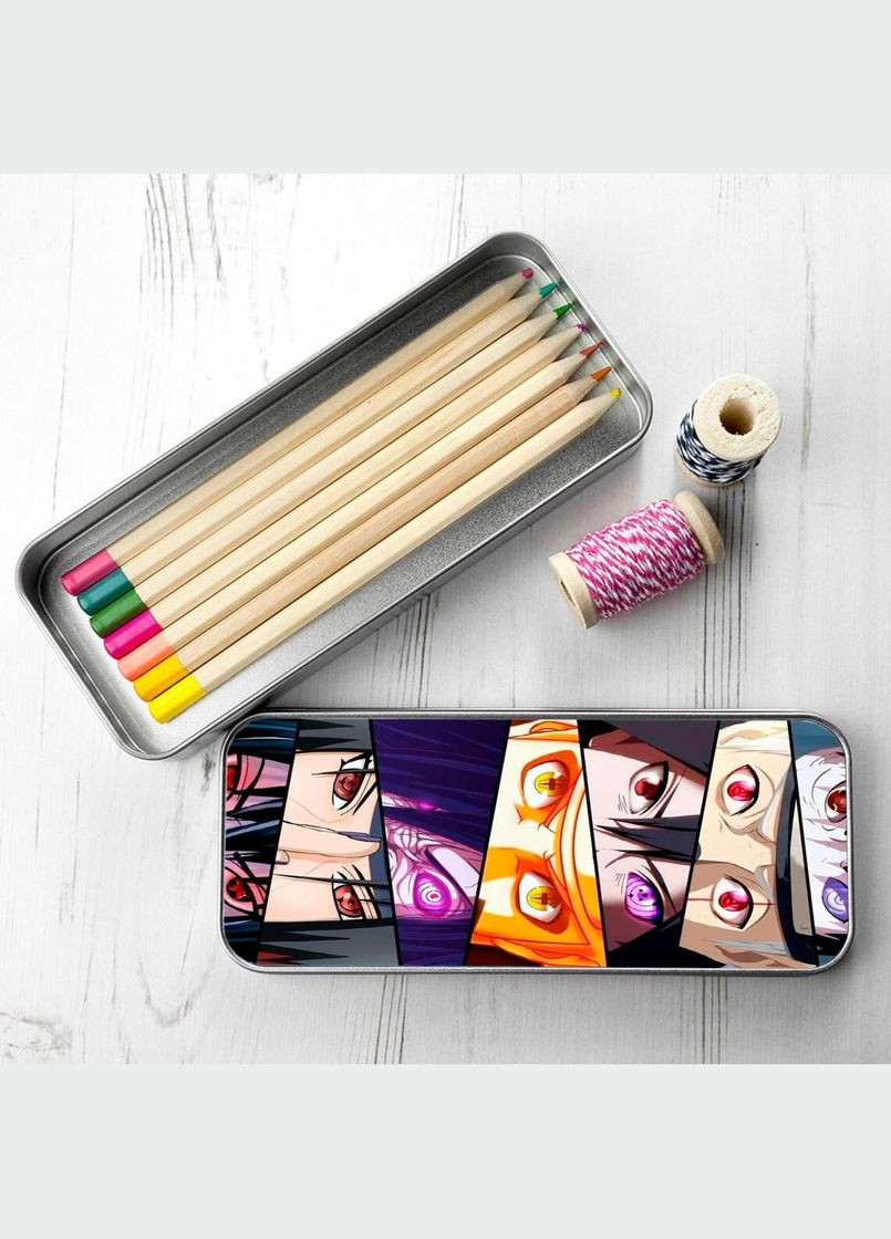 Пенал школьный для мальчика и девочки металлический Наруто #007 7*18 см Silver No Brand (309160019)