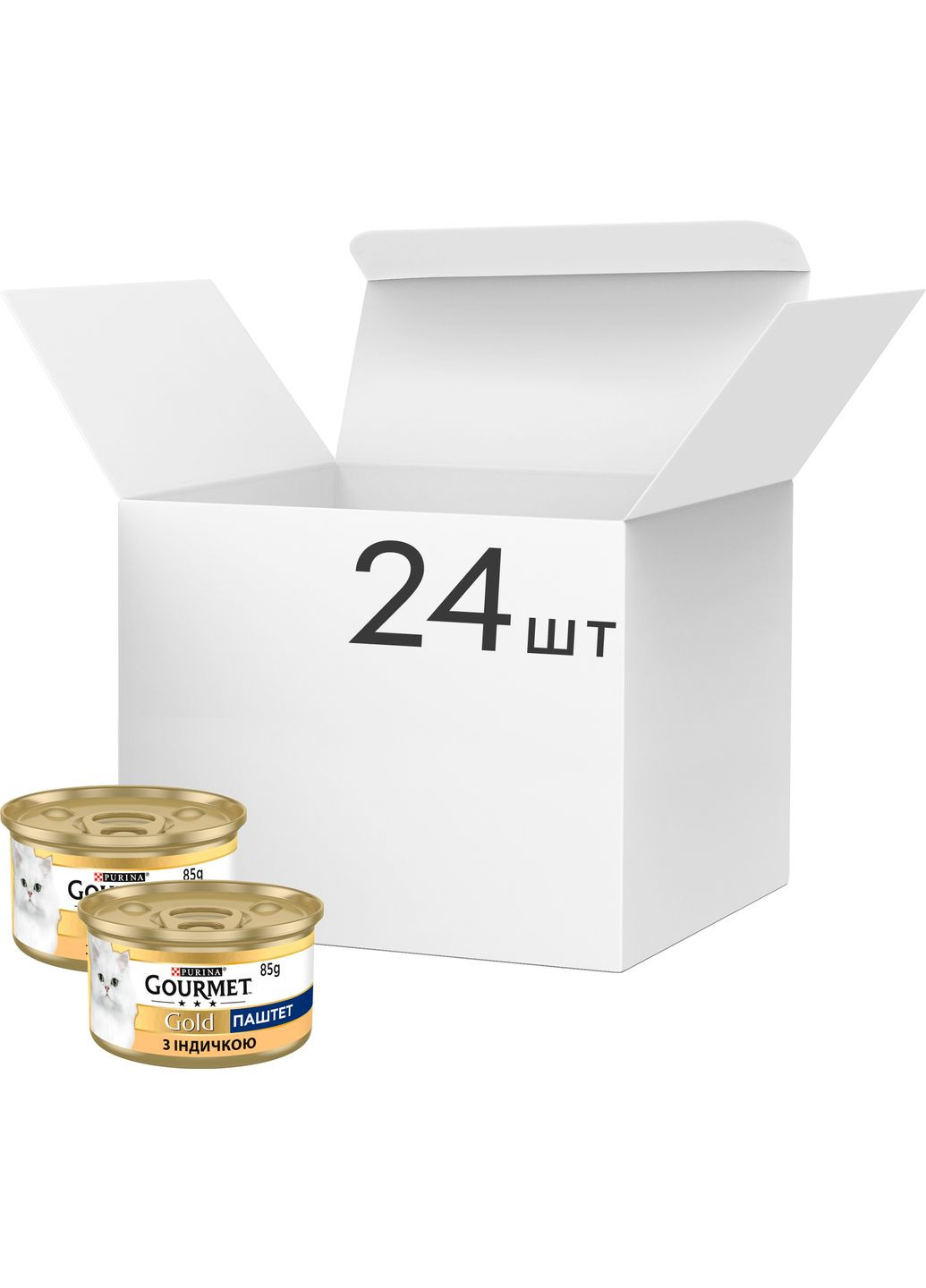 Упаковка влажного корма для кошек Purina Gold Паштет с индейкой 24 шт по 85 г Gourmet (314710189)