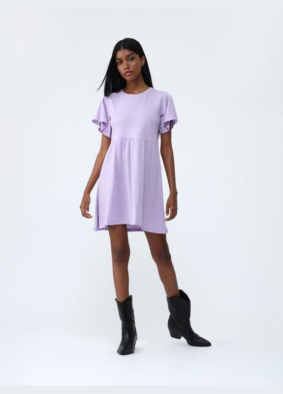 Сиреневое вечернее, джинсовое, кэжуал, повседневный стильное платье Lefties однотонное