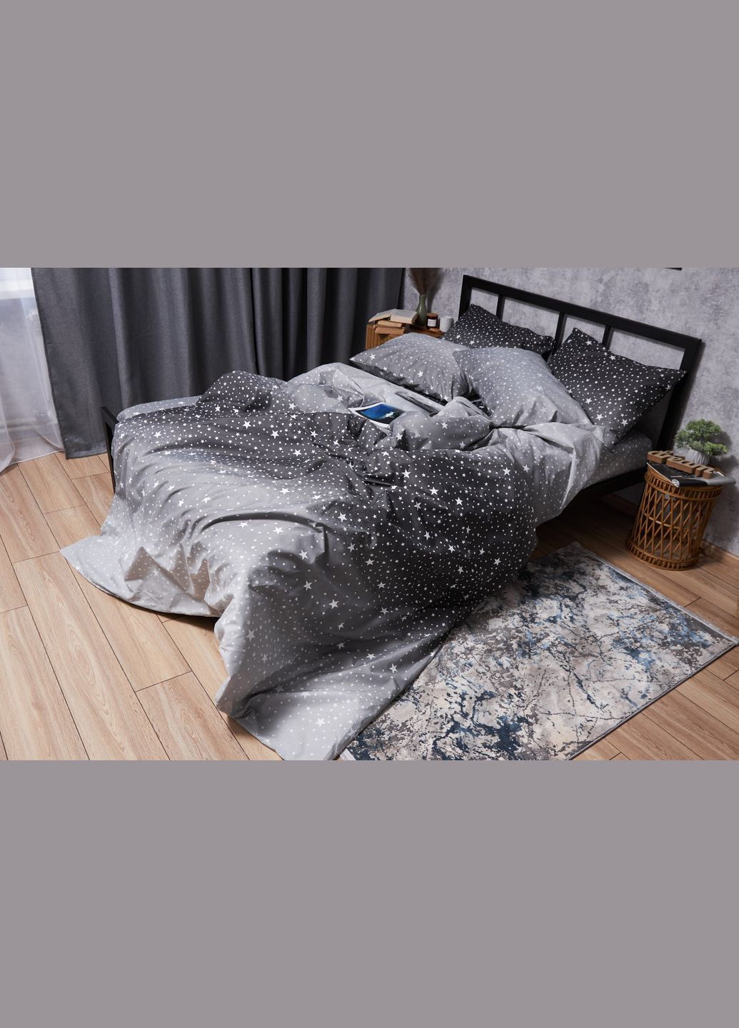 Комплект постельного белья Микросатин Premium «» полуторный евро 160х220 наволочки 4х50х70 (MS-820005133) Moon&Star starry night (293148307)