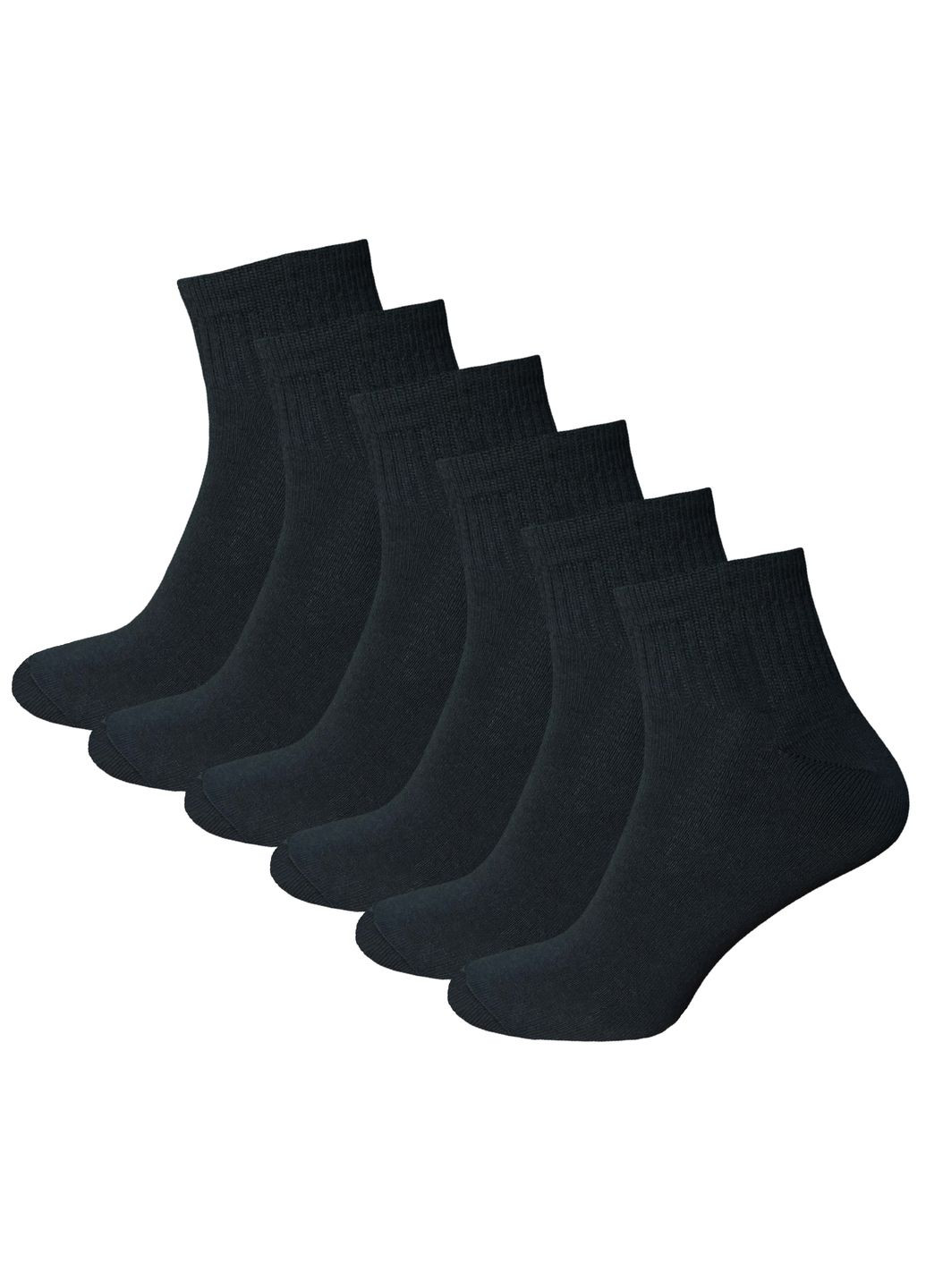 Чёрные носки спортивные с широкой резинкой 6 пар 112/6 р.40-44 XTeam однотонные (352503917)