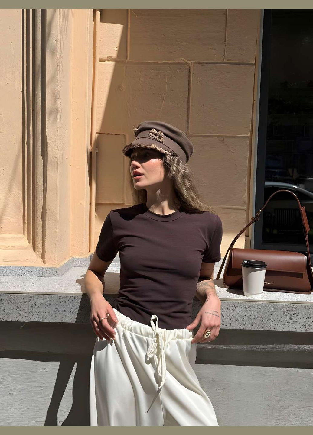 Жіноча літня бавовняна базова футболка в стилі скімс класична однотонна блакитна Україна - (339402897)