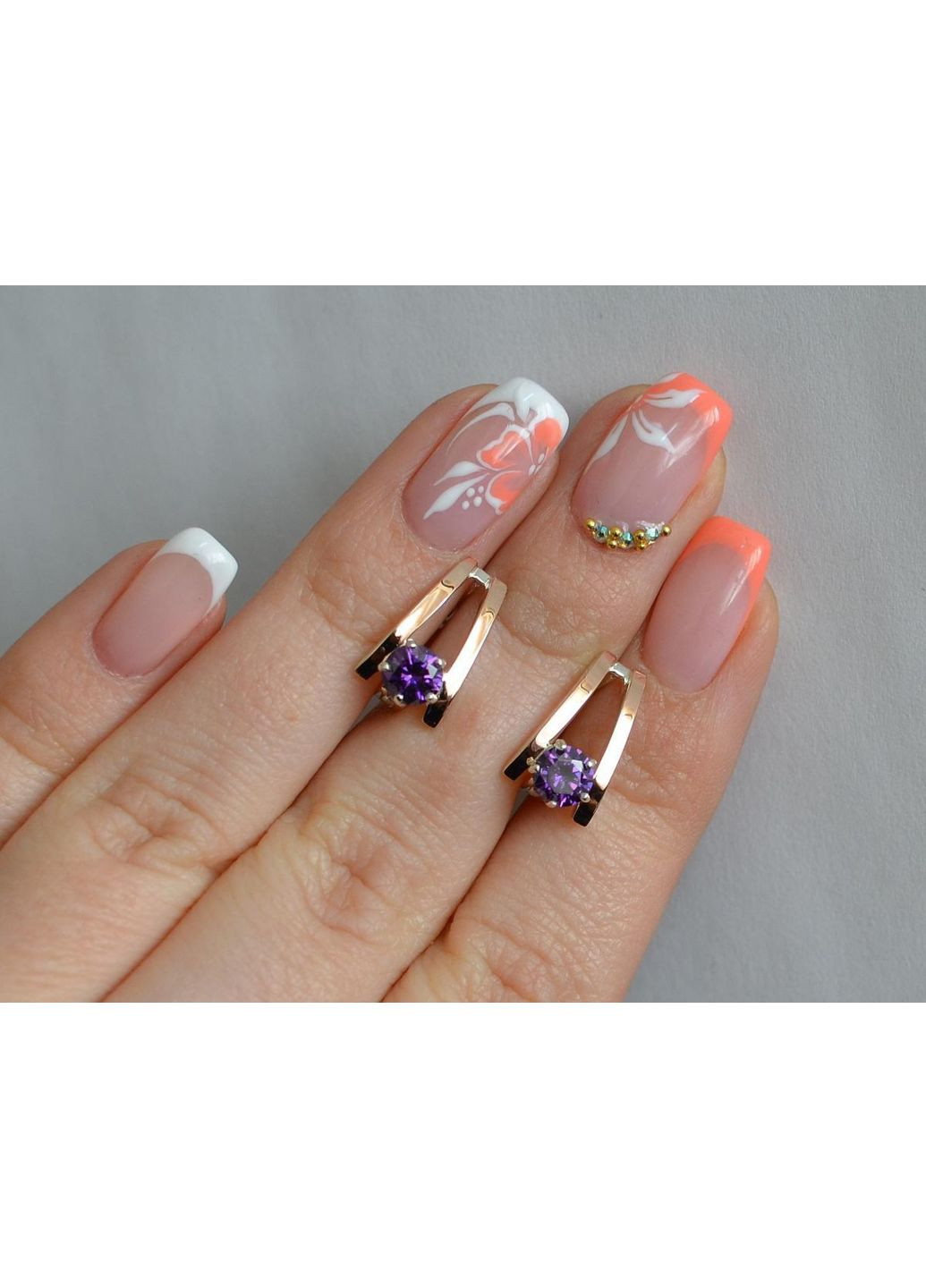 Серебряные серьги с напайками из золота Silver Style (366814258)